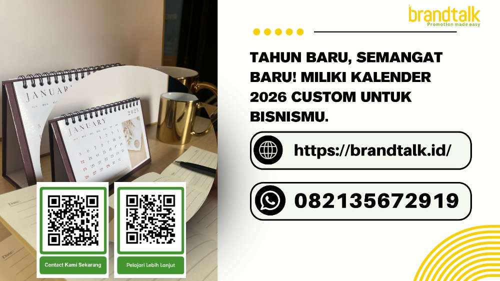 Contoh cetak kalender meja perusahaan Jakarta desain elegan