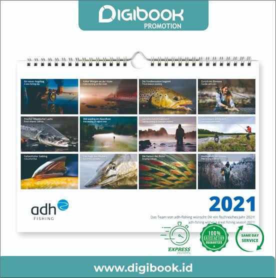Spesifikasi kalender meja custom meliputi ukuran bahan halaman dan finishing